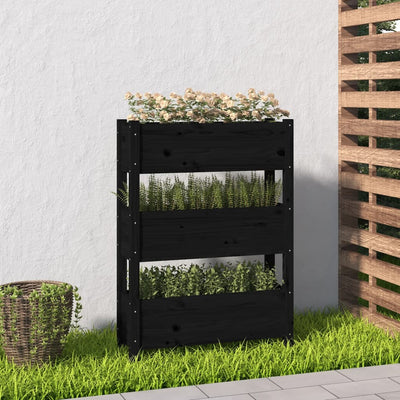 VIDAXL -Planungsbox 77x25x104.5 cm Festkiefer schwarz