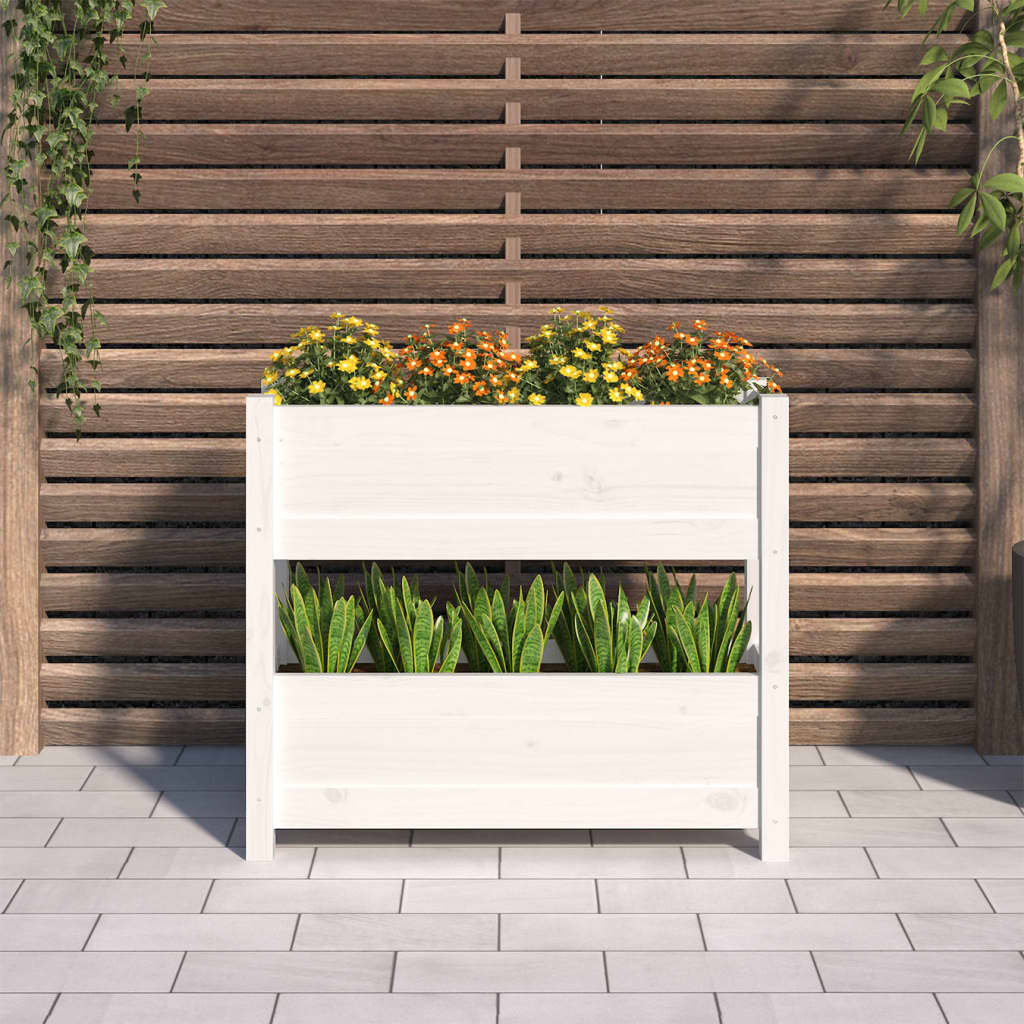 VIDAXL -Planungsbox 77x25x66 cm Festkiefer weiß