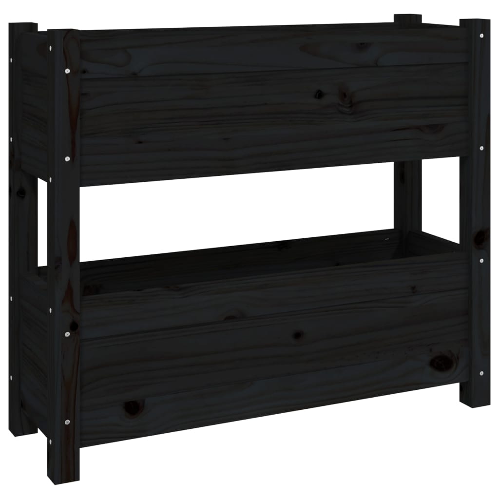 VIDAXL -Planungsbox 77x25x66 cm Festkiefer schwarz
