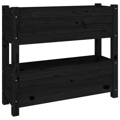 VIDAXL -Planungsbox 77x25x66 cm Festkiefer schwarz
