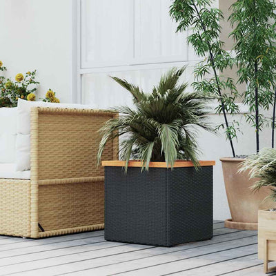 VIDAXL -Planungsbox 40x40x40 cm Poly Rattan Schwarz