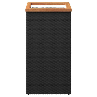 Vidaxx Pflanzgefäß 40x40x80 cm Polyrattan schwarz
