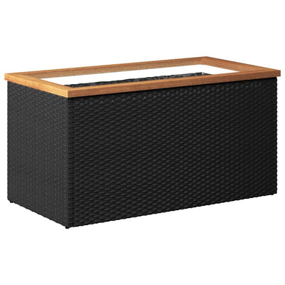 Vidaxx Pflanzgefäß 80x40x40 cm Polyrattan schwarz