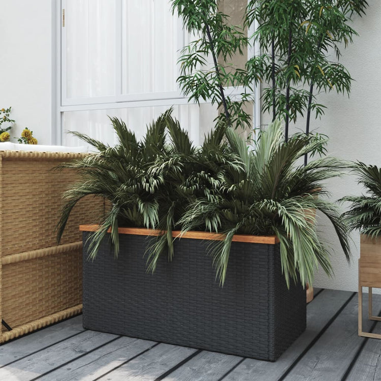 Vidaxx Pflanzgefäß 80x40x40 cm Polyrattan schwarz