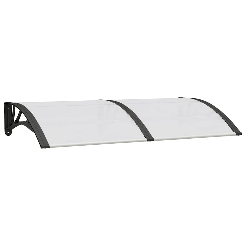 Vidaxl -Tür -Baldachin 150 x 75 cm Polycarbonat schwarz und transparent