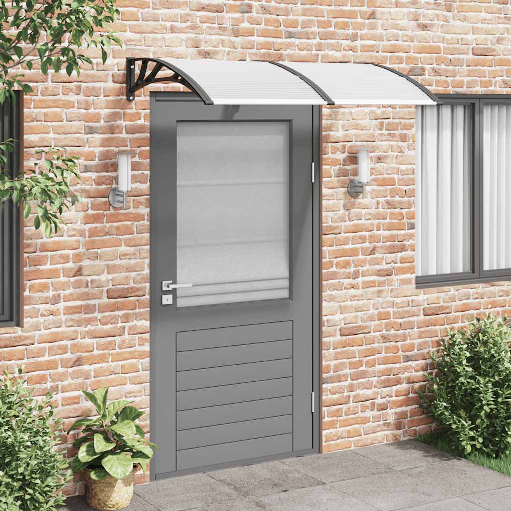 Vidaxl -Tür -Baldachin 150 x 75 cm Polycarbonat schwarz und transparent