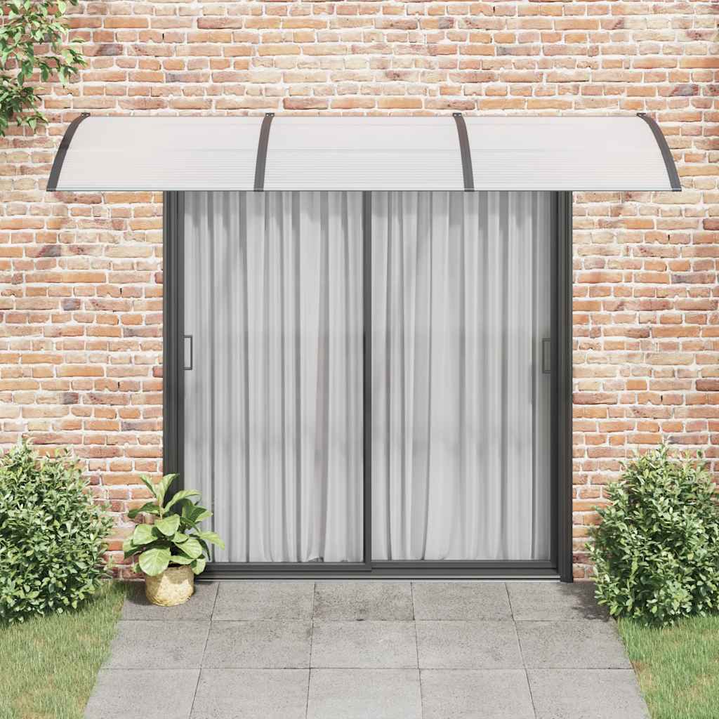 Vidaxl -Tür -Baldachin 300x75 cm Polycarbonat schwarz und transparent