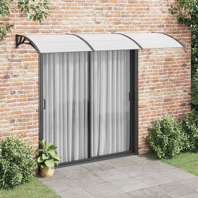 Vidaxl -Tür -Baldachin 300x75 cm Polycarbonat schwarz und transparent
