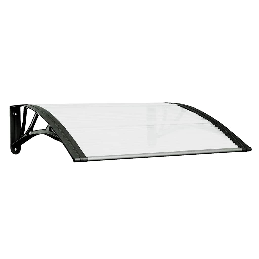 Vidaxl -Tür -Baldachin 80x75 cm Polycarbonat schwarz und transparent