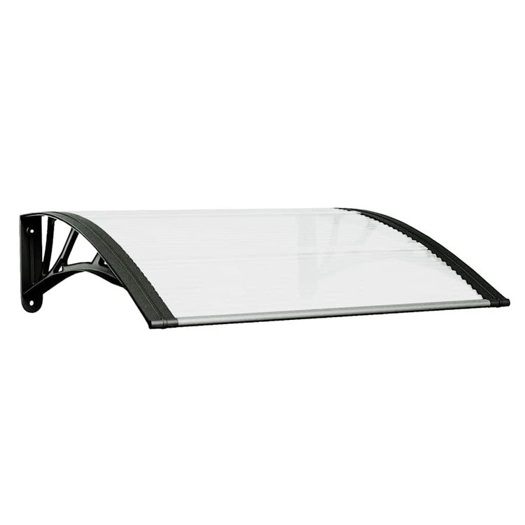 Vidaxl -Tür -Baldachin 80x75 cm Polycarbonat schwarz und transparent