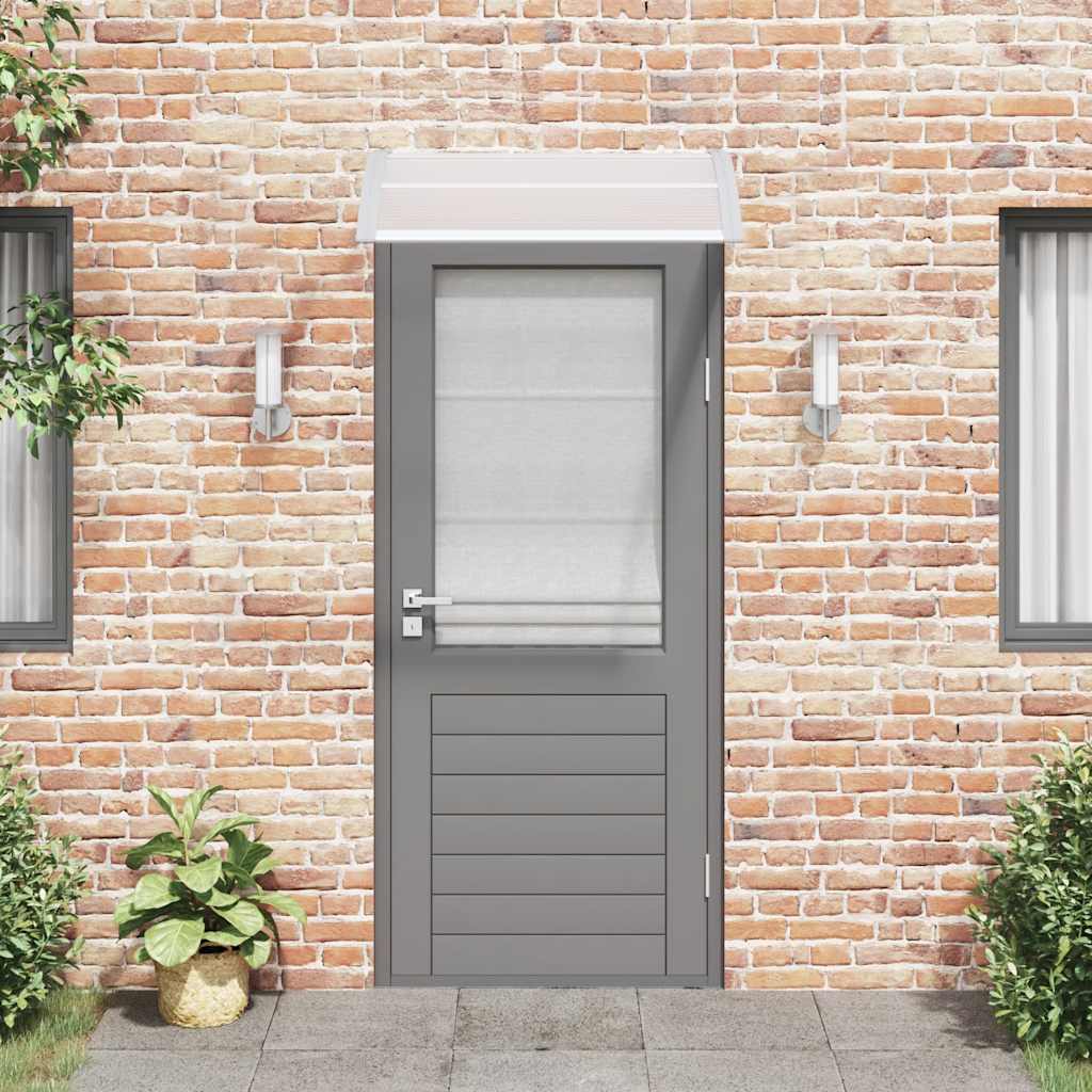 Vidaxl -Tür -Baldachin 100x75 cm Polycarbonat grau und transparent