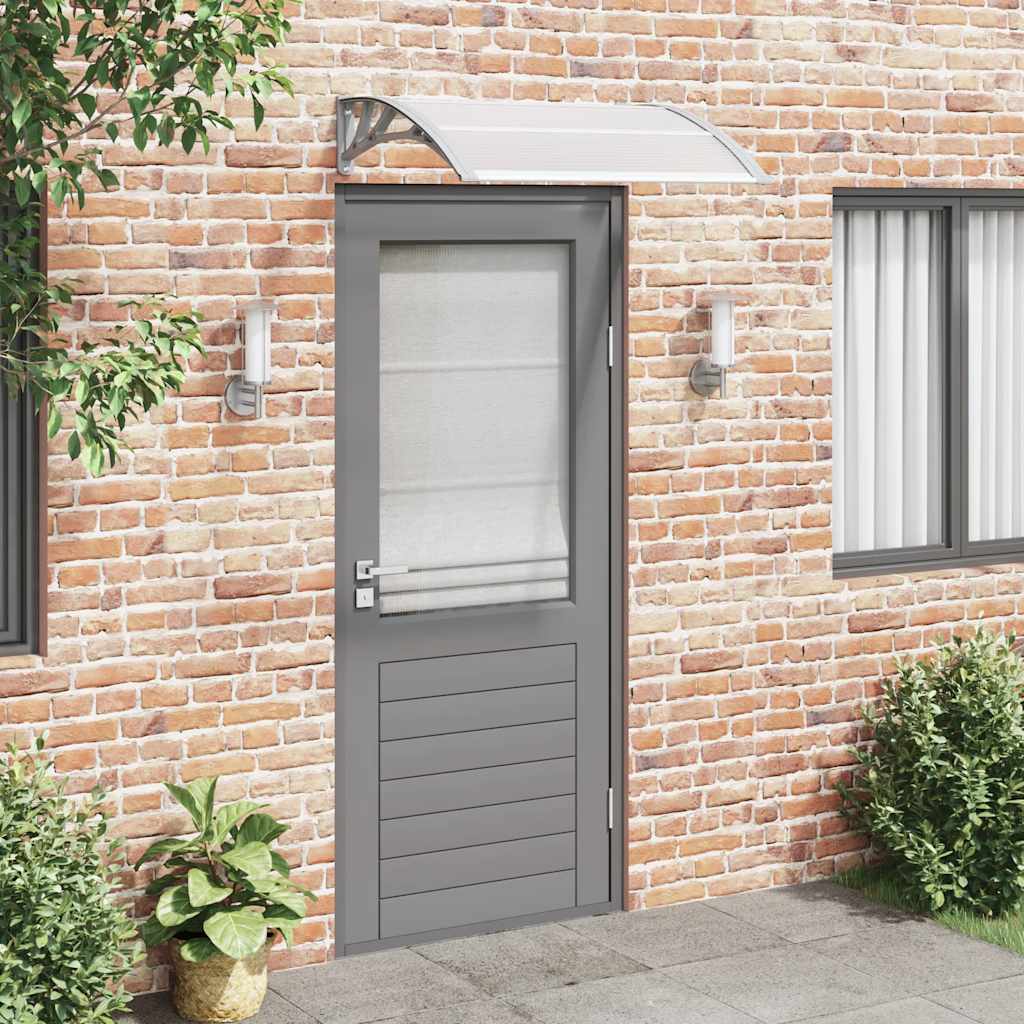 Vidaxl -Tür -Baldachin 100x75 cm Polycarbonat grau und transparent