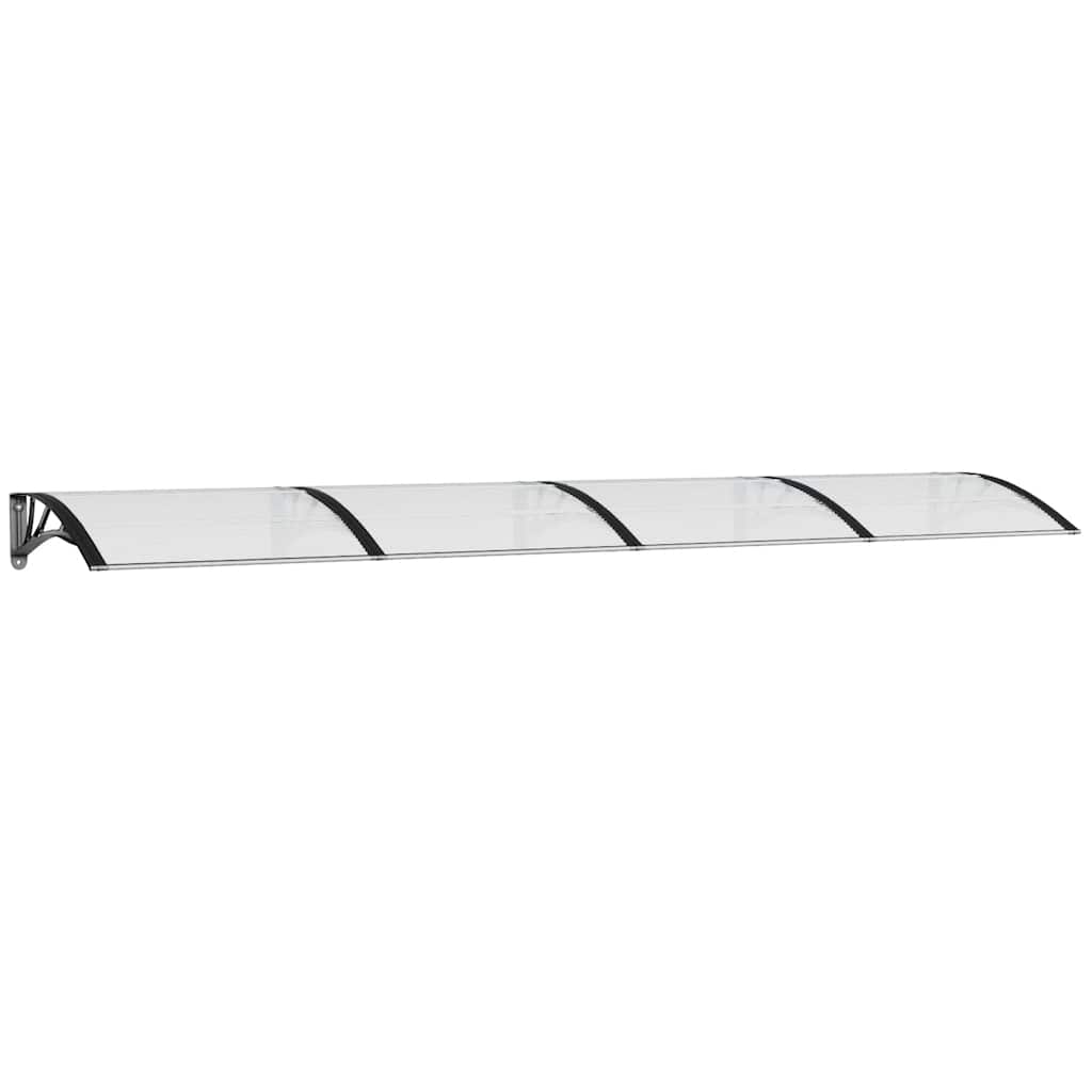 Vidaxl -Tür -Baldachin 350x75 cm Polycarbonat schwarz und transparent