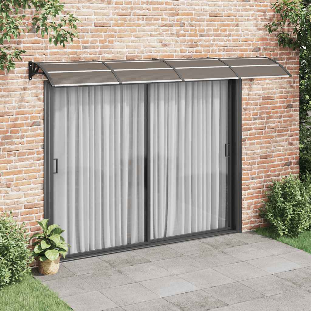 Vidaxl -Tür -Baldachin 350x75 cm Polycarbonat schwarz und transparent