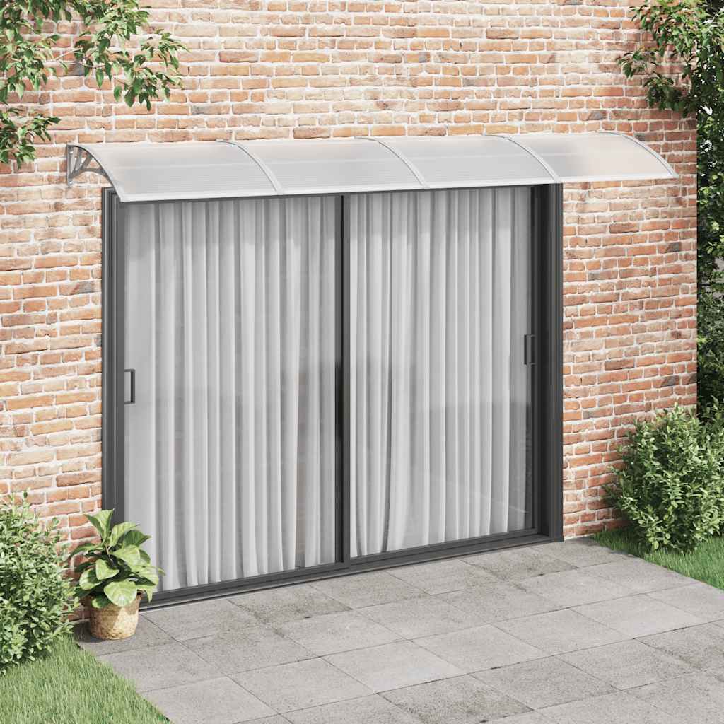 Vidaxl -Tür -Baldachin 350x75 cm Polycarbonat grau und transparent