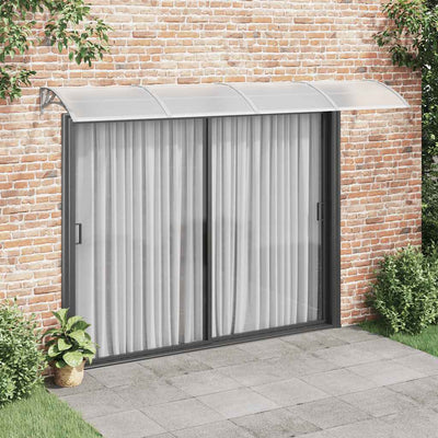 Vidaxl -Tür -Baldachin 350x75 cm Polycarbonat grau und transparent