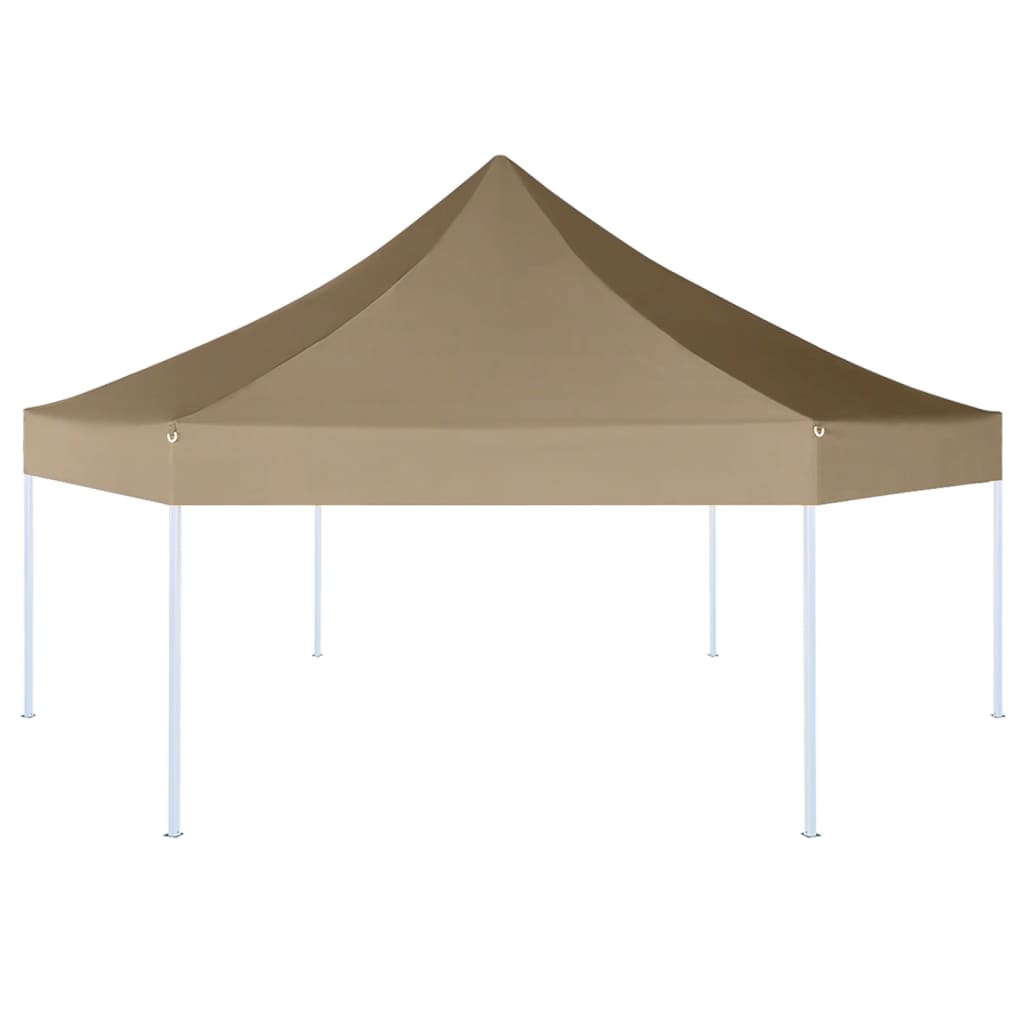 Vidaxl Partytent faltbarem hexagonal 3,6x3,1 M Taupe 220 g m²