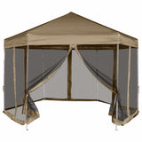 VIDAXL -Partyzelt mit Mauern Sechseckiger 3,6x3,1 M Taupe 220 g m² - afbeelding 1