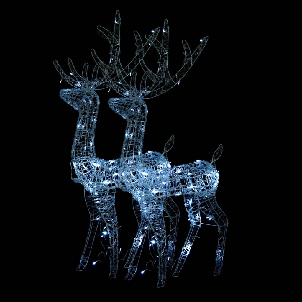 Vidaxl Weihnachtsdekorationen Rentier 2 PCs 120 cm Acrylkalt weiß