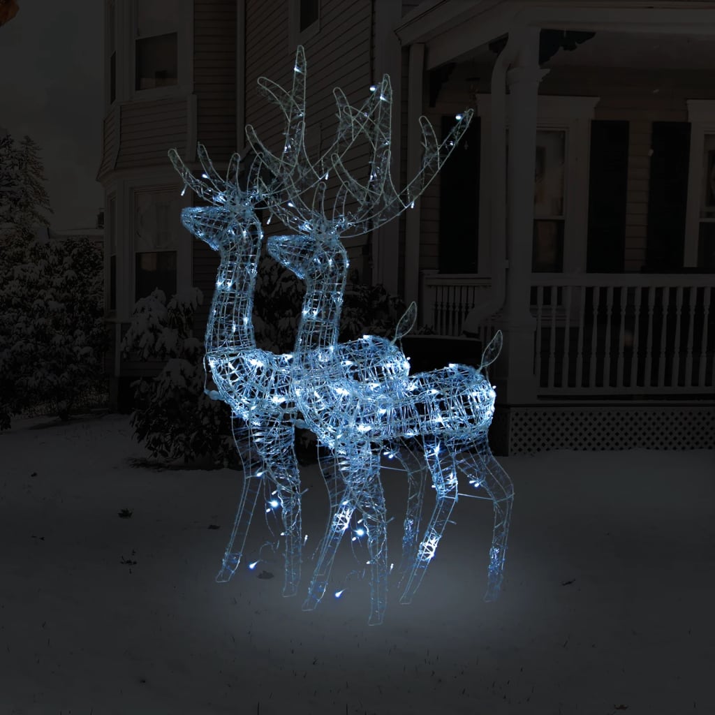 Vidaxl Weihnachtsdekorationen Rentier 2 PCs 120 cm Acrylkalt weiß