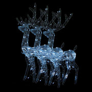 Vidaxl Weihnachtsdekorationen Rentier 3 PCs 120 cm Acrylkalt weiß - afbeelding 2