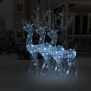 Vidaxl Weihnachtsdekorationen Rentier 3 PCs 120 cm Acrylkalt weiß - afbeelding 1