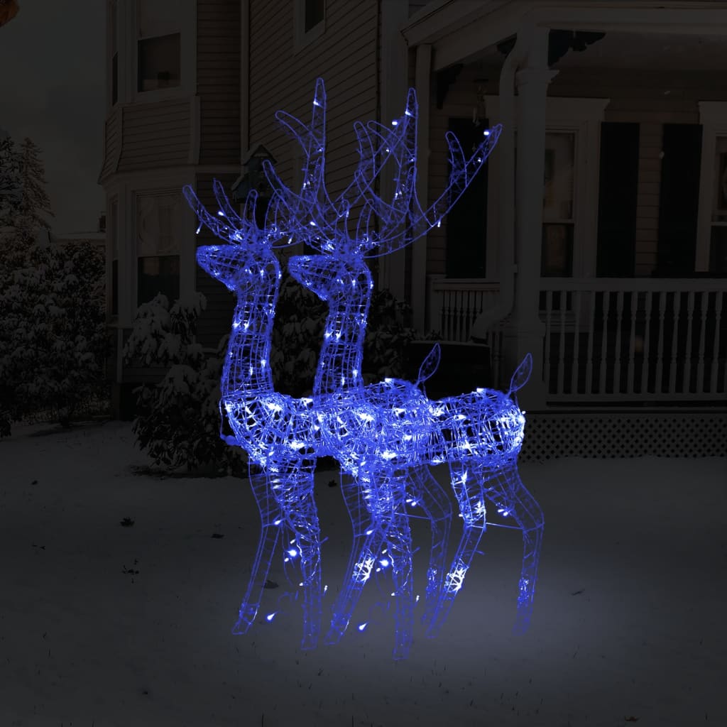 Vidaxl Weihnachtsdekorationen Rentier 2 PCs 120 cm Acrylblau