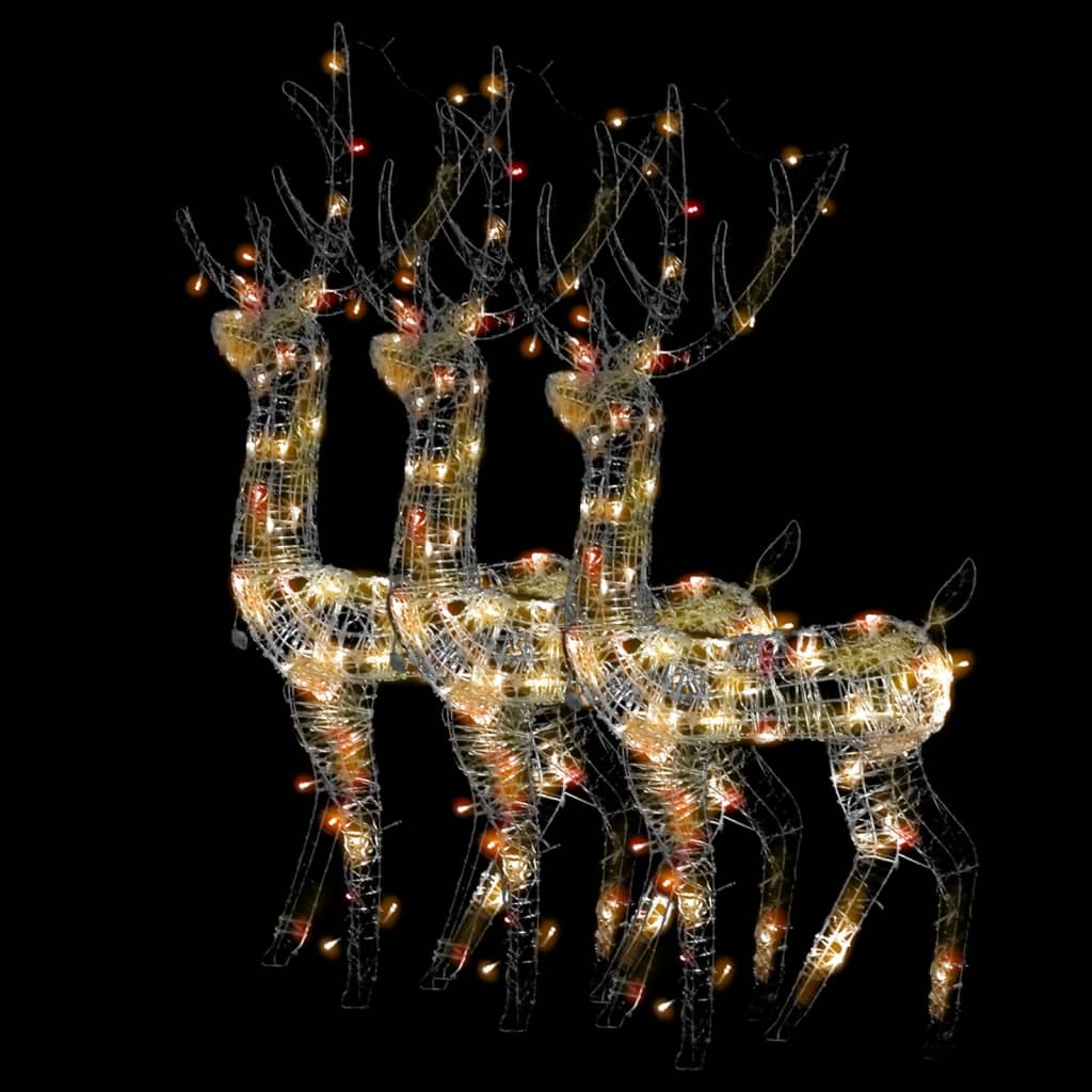 VIDAXL Weihnachtsdekorationen Rentier 3 ST Multi -Gelened 120 cm Acrylic