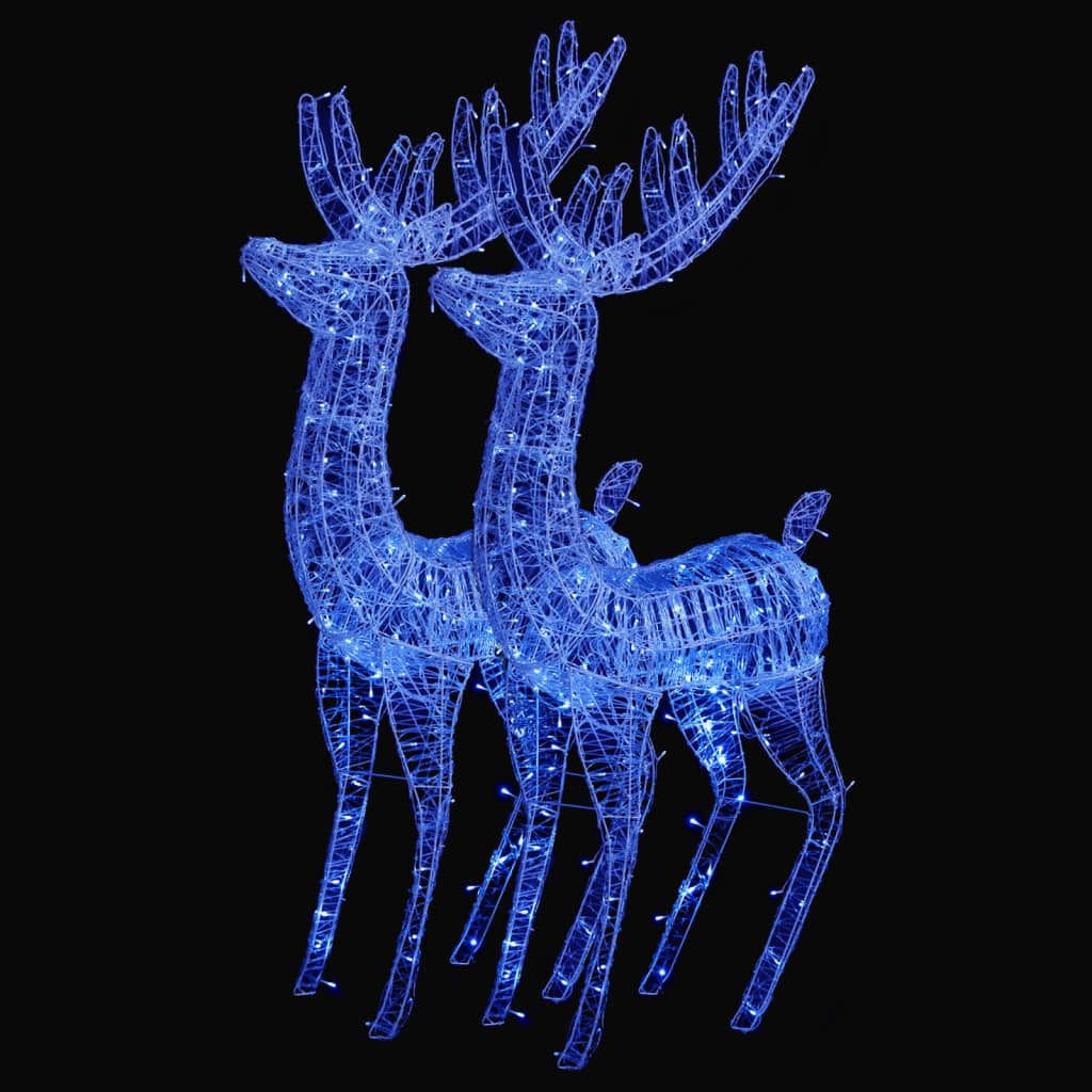 Vidaxl Weihnachtsdekoration Rentier xxl 2 ST 250 LEDs Blau 180 cm Acryl