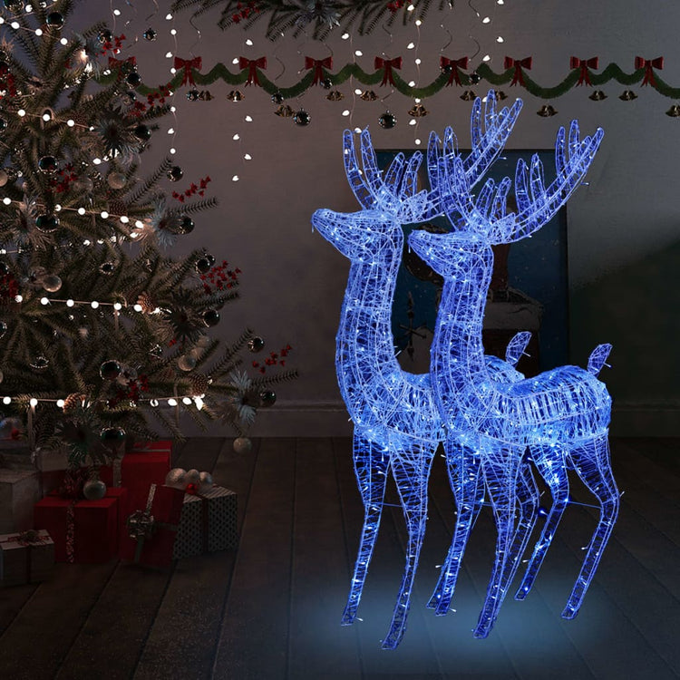 Vidaxl Weihnachtsdekoration Rentier xxl 2 ST 250 LEDs Blau 180 cm Acryl