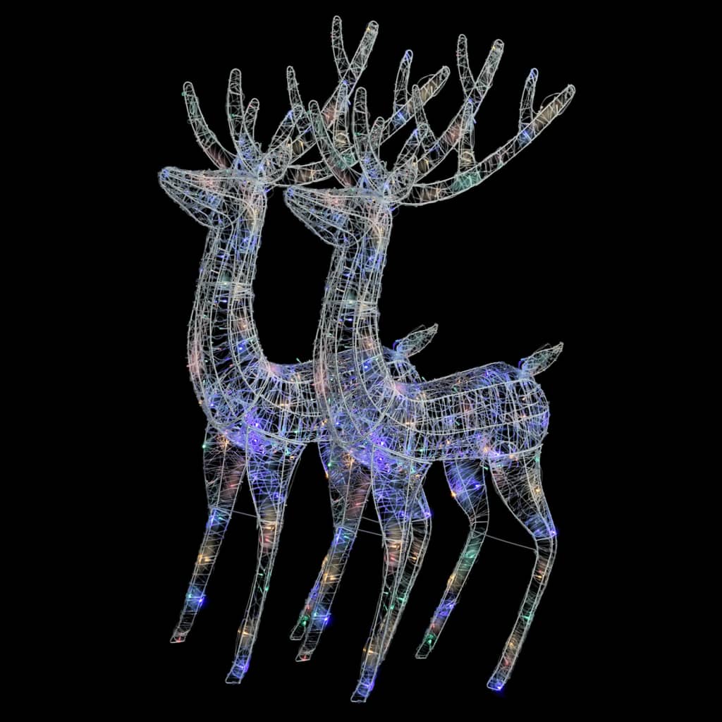 Vidaxl Weihnachtsdekoration Rendier XXL 2 ST 250 LED Multi -Colored 180 cm Acrylic