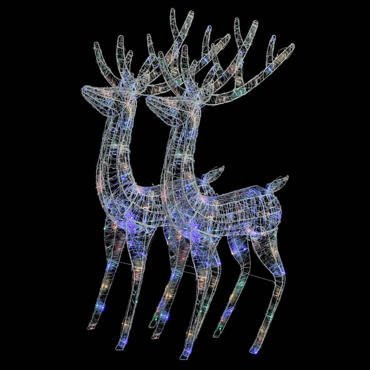 Vidaxl Weihnachtsdekoration Rendier XXL 2 ST 250 LED Multi -Colored 180 cm Acrylic