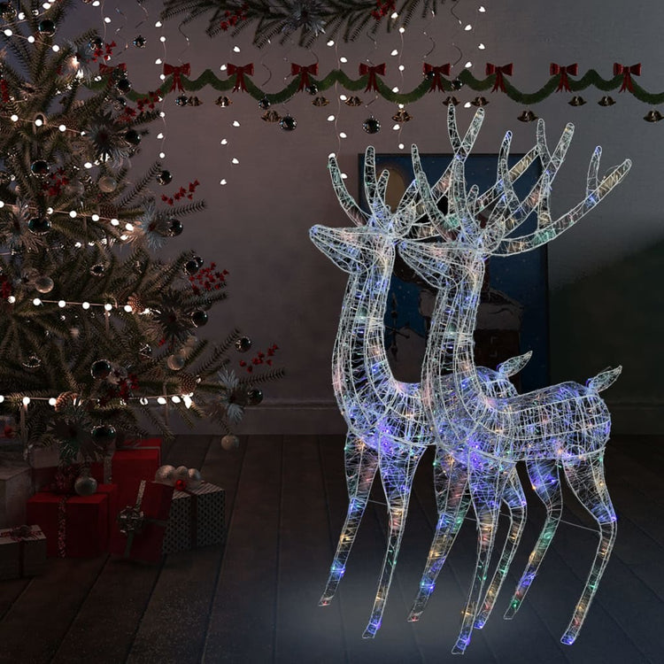 Vidaxl Weihnachtsdekoration Rendier XXL 2 ST 250 LED Multi -Colored 180 cm Acrylic