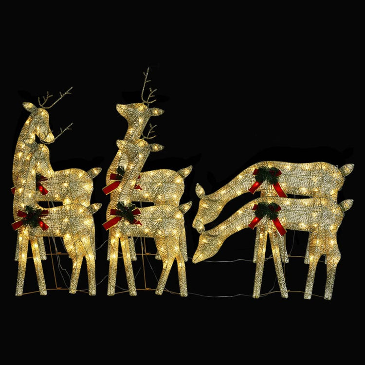 Vidaxl Weihnachtstiere 6 St. warmes weißes Netz goldfarben