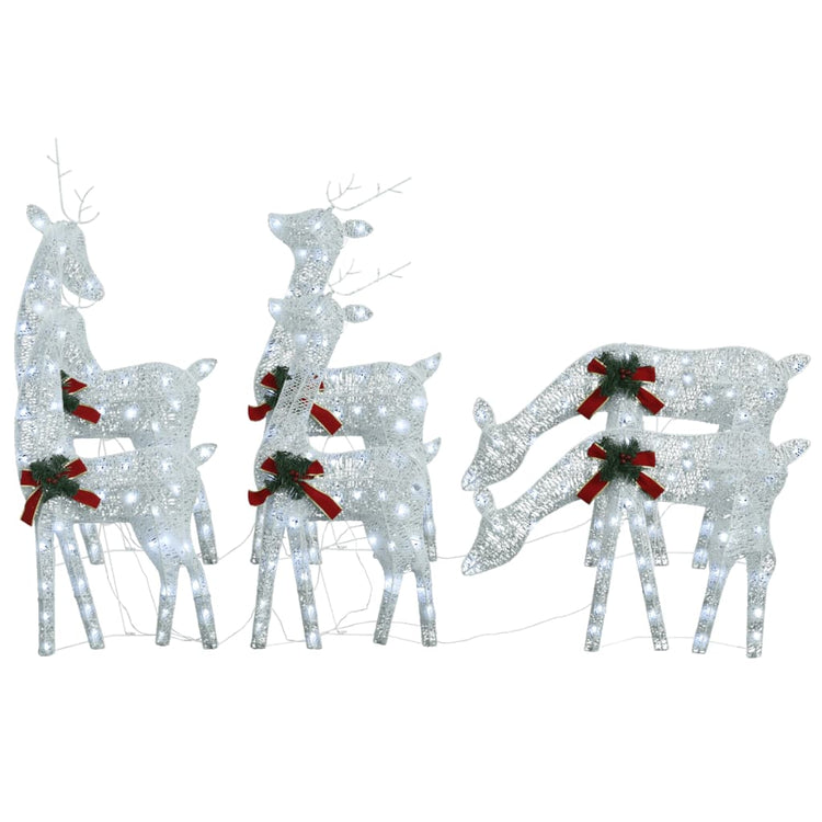 Vidaxl Weihnachten Tiere 6 St. warmes weißes Netz weiß