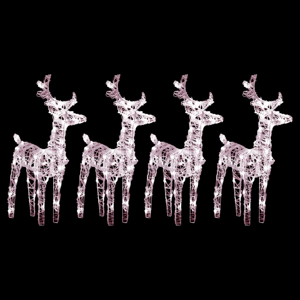Vidaxl Weihnachten Tiere 4 St 160 LEDs Acryl warmes Weiß
