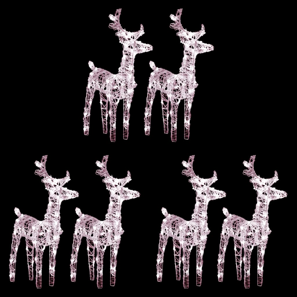 Vidaxl Weihnachten Tiere 6 St 240 LEDs Acryl warmes Weiß