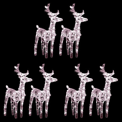 Vidaxl Weihnachten Tiere 6 St 240 LEDs Acryl warmes Weiß