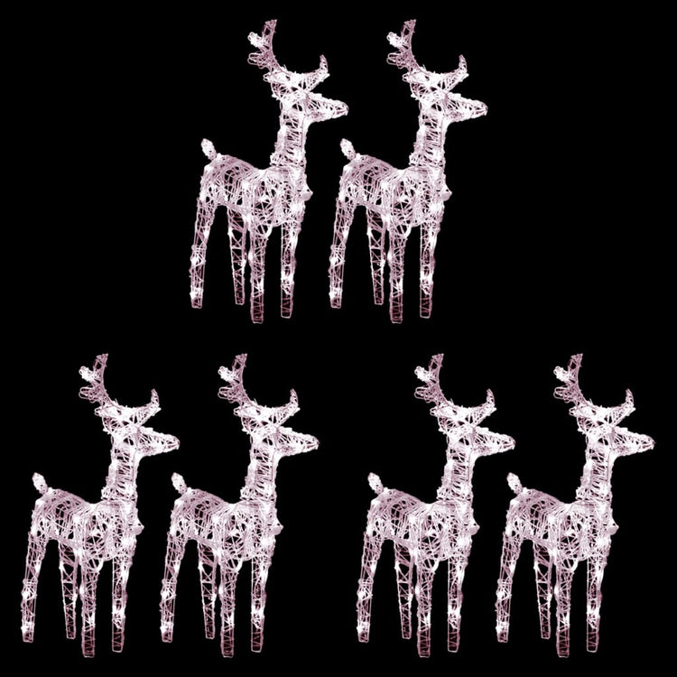 Vidaxl Weihnachten Tiere 6 St 240 LEDs Acryl warmes Weiß