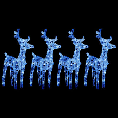 Vidaxl Weihnachten Tiere 4 St 160 LEDs Acrylblau