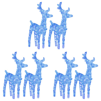 Vidaxl Weihnachten Tiere 6 St 240 LEDs Acrylblau