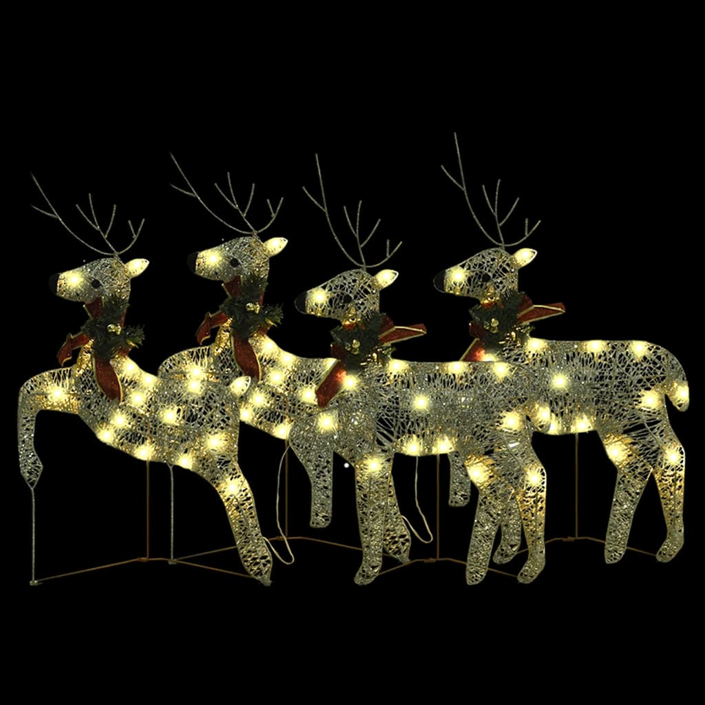 Vidaxl Weihnachten Tiere 4 St 80 LEDs Gold gefärbt