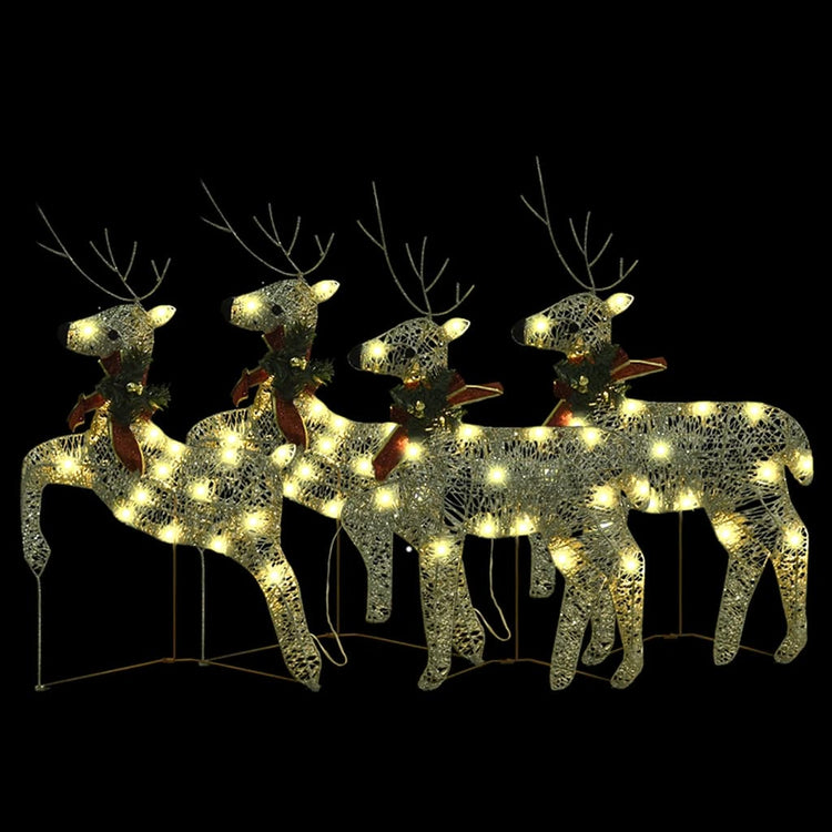 Vidaxl Weihnachten Tiere 4 St 80 LEDs Gold gefärbt