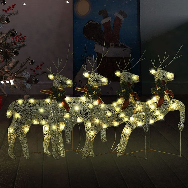 Vidaxl Weihnachten Tiere 4 St 80 LEDs Gold gefärbt