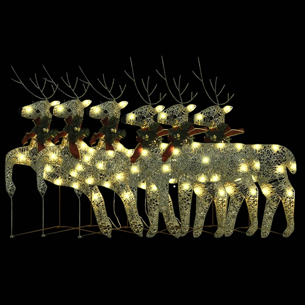Vidaxl Weihnachten Tiere 6 ST 120 LEDs Gold gefärbt