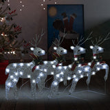 Vidaxl Weihnachten Tiere 4 St 80 LEDs Silberfarbe - afbeelding 1