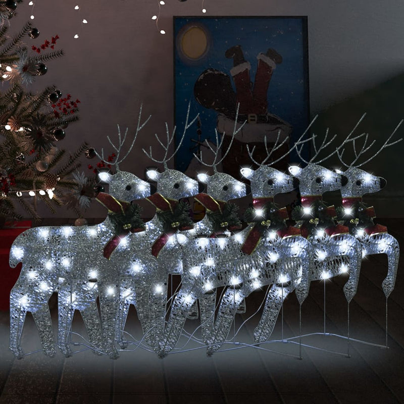 Vidaxl Weihnachten Tiere 6 St 120 LEDs Silber