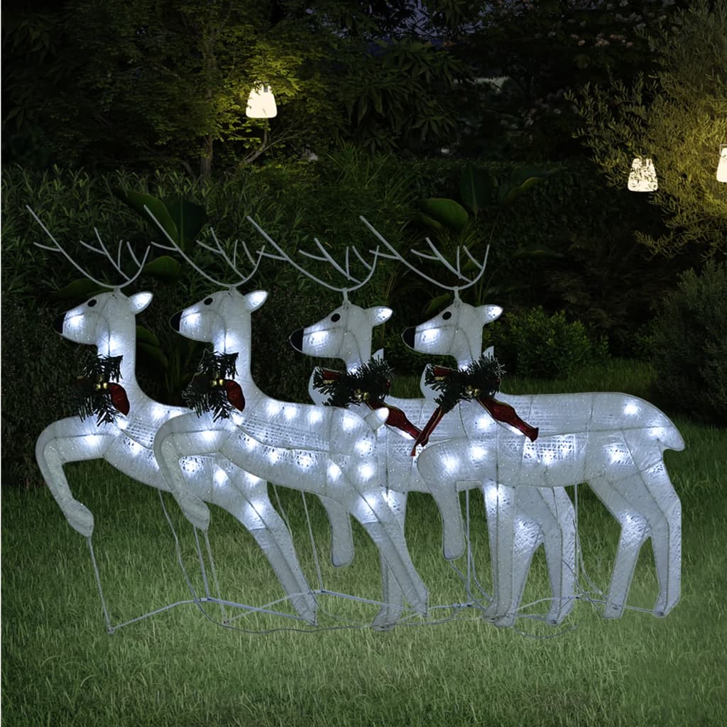 Vidaxl Weihnachten Tiere 4 St 80 LEDs Weiß