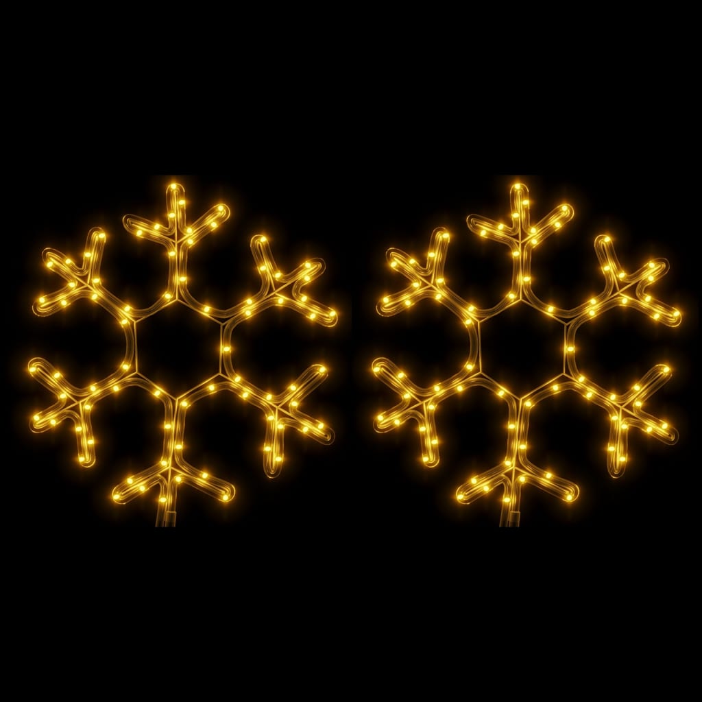 Vidaxx Weihnachtsfigur Schneeflocke mit LEDs 2 Stück 38x37 cm warmweiß