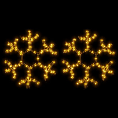 Vidaxx Weihnachtsfigur Schneeflocke mit LEDs 2 Stück 38x37 cm warmweiß
